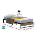 Load image into Gallery viewer, Artiss Metal Bed Frame King Single Size Wooden Mattress Base Platform Black OSLO