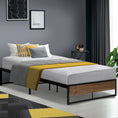 Load image into Gallery viewer, Artiss Metal Bed Frame King Single Size Wooden Mattress Base Platform Black OSLO
