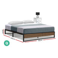 Load image into Gallery viewer, Artiss Metal Bed Frame Queen Size Mattress Base Platform Foundation Wooden OSLO