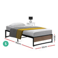 Load image into Gallery viewer, Artiss Metal Bed Frame Single Size Mattress Base Platform Wooden Black OSLO