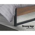 Load image into Gallery viewer, Artiss Metal Bed Frame Single Size Mattress Base Platform Wooden Black OSLO