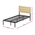 Load image into Gallery viewer, Artiss Bed Frame Metal Bed Base King Single Size Platform Foundation Black PAULA