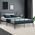 Load image into Gallery viewer, Artiss Metal Bed Frame Double Size Platform Foundation Mattress Base SOL Black