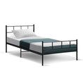 Load image into Gallery viewer, Artiss Metal Bed Frame Single Size Platform Foundation Mattress Base SOL Black