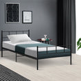 Load image into Gallery viewer, Artiss Metal Bed Frame Single Size Platform Foundation Mattress Base SOL Black