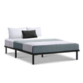 Load image into Gallery viewer, Artiss Metal Bed Frame Double Size Mattress Base Platform Wooden Black TED