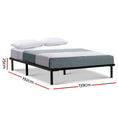 Load image into Gallery viewer, Artiss Metal Bed Frame Double Size Mattress Base Platform Wooden Black TED