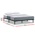 Load image into Gallery viewer, Artiss Metal Bed Frame Queen Size Bed Base Platform Foundation Wooden Black TED