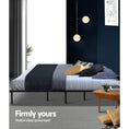 Load image into Gallery viewer, Artiss Metal Bed Frame Queen Size Bed Base Platform Foundation Wooden Black TED