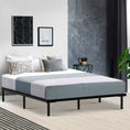 Load image into Gallery viewer, Artiss Metal Bed Frame Queen Size Bed Base Platform Foundation Wooden Black TED
