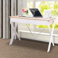 Load image into Gallery viewer, Emily Metal Desk with Drawer - White with Oak Top