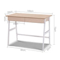 Load image into Gallery viewer, Artiss Metal Desk with Drawer - White with Oak Top