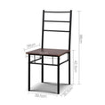 Load image into Gallery viewer, Artiss Metal Table and Chairs - Walnut & Black