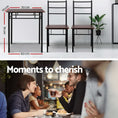 Load image into Gallery viewer, Artiss Metal Table and Chairs - Walnut & Black