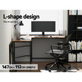 Load image into Gallery viewer, Artiss Corner Computer Desk L-Shaped Student Home Office Study Table Brown