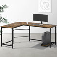 Load image into Gallery viewer, Artiss Corner Computer Desk L-Shaped Student Home Office Study Table Brown