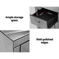 Load image into Gallery viewer, Artiss Mirrored Bedside Tables Drawers Crystal Chest Nightstand Glass Grey