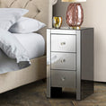 Load image into Gallery viewer, Artiss Mirrored Bedside Tables Drawers Crystal Chest Nightstand Glass Grey