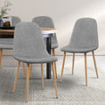 Load image into Gallery viewer, Artiss Set of 4 Adamas Fabric Dining Chairs - Light Grey
