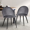 Load image into Gallery viewer, Artiss Set of 2 Velvet Modern Dining Chair - Dark Grey