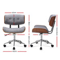 Load image into Gallery viewer, Artiss Wooden Fabric Office Chair Grey