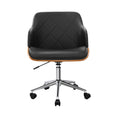 Load image into Gallery viewer, Artiss Wooden Office Chair Computer PU Leather Desk Chairs Executive Black Wood