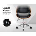 Load image into Gallery viewer, Artiss Office Chair Wooden and Leather Black