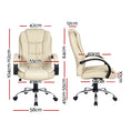 Load image into Gallery viewer, Emily Office Chair Gaming Computer Chairs Executive PU Leather Seat Beige