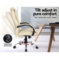 Load image into Gallery viewer, Emily Office Chair Gaming Computer Chairs Executive PU Leather Seat Beige