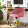 Load image into Gallery viewer, Velvet Office Chair Executive Computer Chair Adjustable Armchair Work Study Pink
