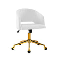 Load image into Gallery viewer, Velvet Office Chair Fabric Computer Chairs Armchair Vintage Work Study Home White