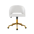 Load image into Gallery viewer, Velvet Office Chair Fabric Computer Chairs Armchair Vintage Work Study Home White