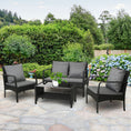 Load image into Gallery viewer, Gardeon Outdoor Furniture Lounge Table Chairs Garden Patio Wicker Sofa Set