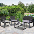 Load image into Gallery viewer, Gardeon 4PC Outdoor Furniture Patio Table Chair Black