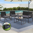 Load image into Gallery viewer, Gardeon 4 PCS Outdoor Dining Set Lounge Setting Patio Wicker Chairs Table w/Cover