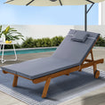 Load image into Gallery viewer, Gardeon Sun Lounge Wooden Lounger Outdoor Furniture Day Bed Wheel Patio Grey