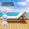 Load image into Gallery viewer, Gardeon Sun Lounge Wooden Lounger Outdoor Furniture Day Bed Wheel Patio White