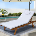 Load image into Gallery viewer, Gardeon Sun Lounge Wooden Lounger Outdoor Furniture Day Bed Wheel Patio White