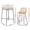 Load image into Gallery viewer, Gardeon 3PCS Outdoor Bar Table Chairs Patio Bistro Set 2 Seater