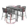 Load image into Gallery viewer, Gardeon 5pcs Outdoor Bar Table Furniture Set Chairs Table Patio Bistro 4 Seater