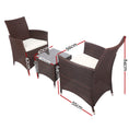Load image into Gallery viewer, Gardeon 3 Piece Wicker Outdoor Furniture Set - Brown