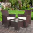Load image into Gallery viewer, Gardeon 3 Piece Wicker Outdoor Furniture Set - Brown