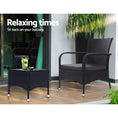 Load image into Gallery viewer, Outdoor Furniture Patio Set Wicker Outdoor Conversation Set Chairs Table 3PCS
