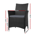 Load image into Gallery viewer, Set of 2 Outdoor Bistro Set Chairs Patio Furniture Dining Wicker Garden Cushion Gardeon