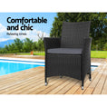 Load image into Gallery viewer, Set of 2 Outdoor Bistro Set Chairs Patio Furniture Dining Wicker Garden Cushion Gardeon