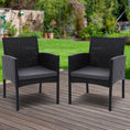 Load image into Gallery viewer, Set of 2 Outdoor Bistro Chairs Patio Furniture Dining Chair Wicker Garden Cushion Gardeon