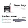 Load image into Gallery viewer, Gardeon Outdoor Furniture Dining Chairs Wicker Garden Patio Cushion Black 3PCS Tea Coffee Cafe Bar Set