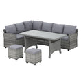 Load image into Gallery viewer, Gardeon 8 Seater Outdoor Dining Set Furniture Lounge Sofa Set Wicker Ottoman