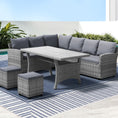Load image into Gallery viewer, Gardeon 8 Seater Outdoor Dining Set Furniture Lounge Sofa Set Wicker Ottoman