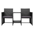 Load image into Gallery viewer, Gardeon Outdoor Setting Wicker Loveseat Birstro Set Patio Garden Furniture Black